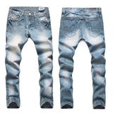 Men's Designer Light Stone Washed Jeans - TrendSettingFashions 