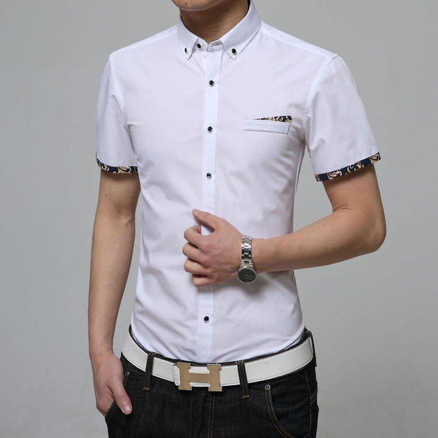 Men's Short Sleeved Plaid Shirt In 16 Colors - TrendSettingFashions 