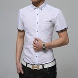 Men's Short Sleeved Plaid Shirt In 16 Colors - TrendSettingFashions 