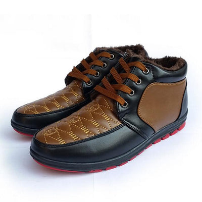 Men's Winter Warm Patchwork Boots 2 Colors - TrendSettingFashions 