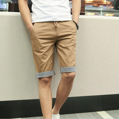 Men Summer Shorts Plaid Ruched - TrendSettingFashions 