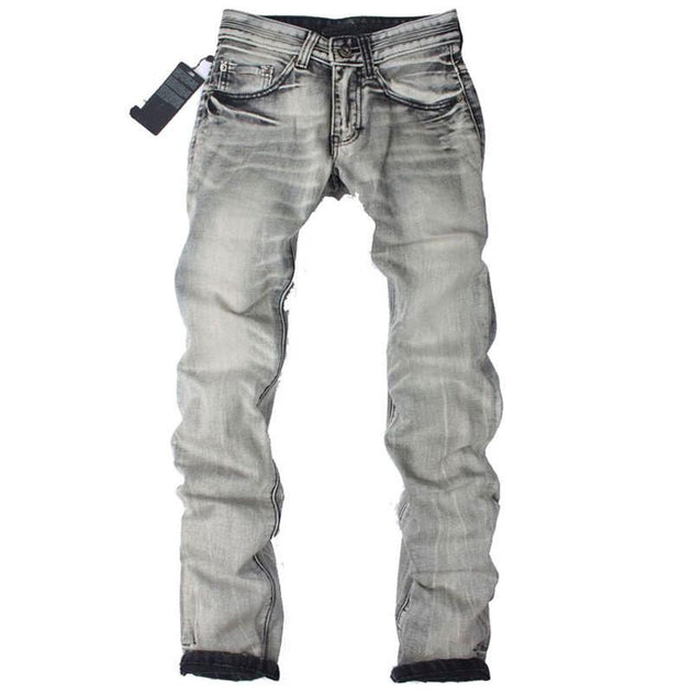 Men's Light Washed Grey Jeans - TrendSettingFashions 