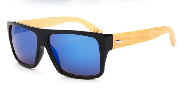 Men's Rectangular Frame Bamboo Glasses In 7 Color Options - TrendSettingFashions 