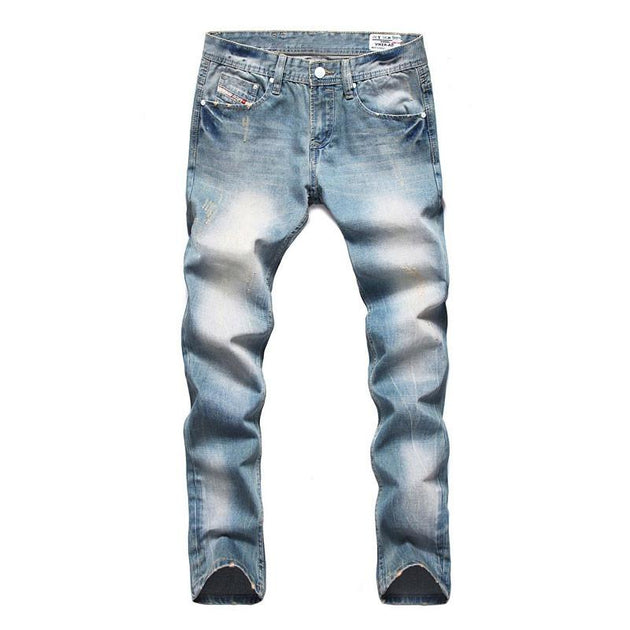 Men's Designer Light Stone Washed Jeans - TrendSettingFashions 