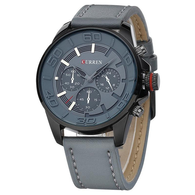 Luxury Leather Strap Sports Watch - TrendSettingFashions 
