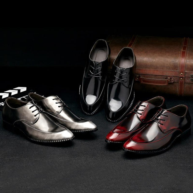 Vintage Men Oxfords Patent Leather Shoes - TrendSettingFashions 
