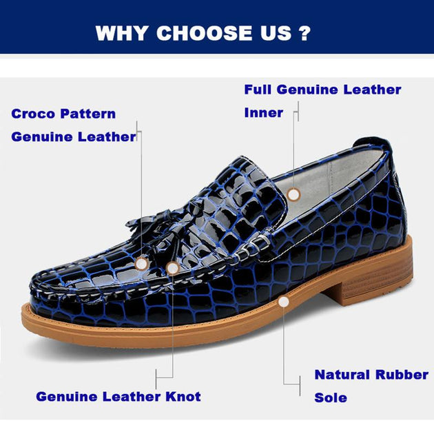 Crocodile Pattern Genuine Leather Moccasins In 2 Colors! - TrendSettingFashions 