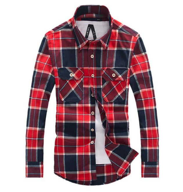 Men's Checker Plaid Shirt In Many Color Options - TrendSettingFashions 