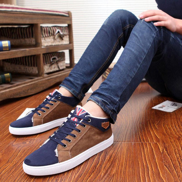 Men's Plush High Top Shoes - TrendSettingFashions 