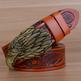 Men's Bald Eagle Leather Belt - TrendSettingFashions 