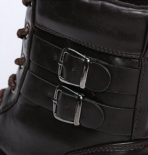 Retro Men's Buckle Boots 2 Color Options - TrendSettingFashions 