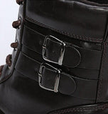 Retro Men's Buckle Boots 2 Color Options - TrendSettingFashions 