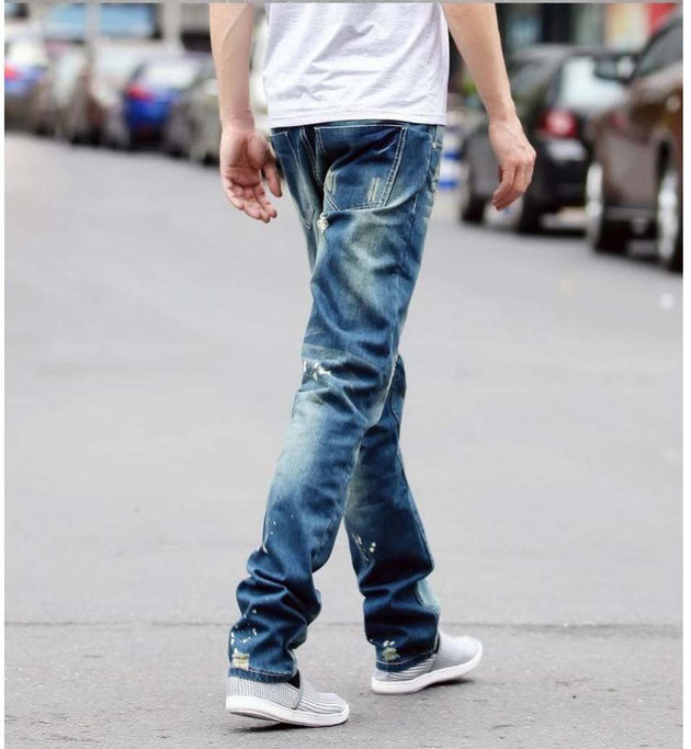 Men's Distressed Hole Jeans - TrendSettingFashions 