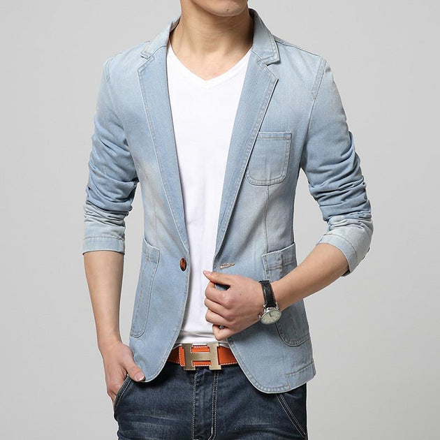 Men's Denim Fashion Jean Blazer - TrendSettingFashions 