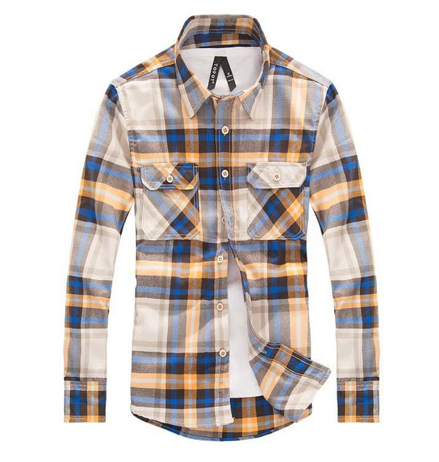 Men's Checker Plaid Shirt In Many Color Options - TrendSettingFashions 
