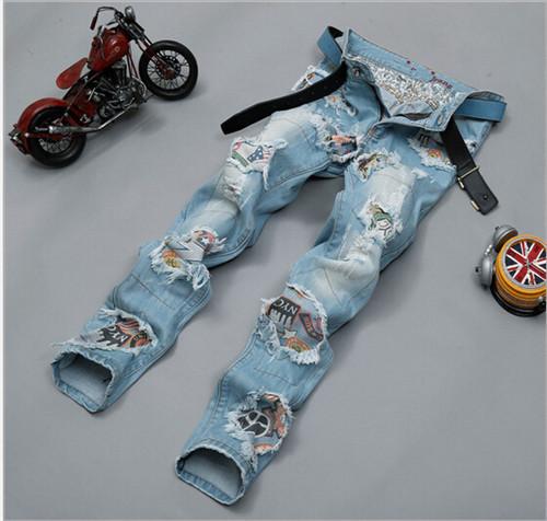 Men's Spring Biker Fashion Jeans - TrendSettingFashions 