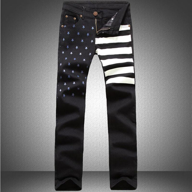Men's Fashion Print Casual Jeans - TrendSettingFashions 