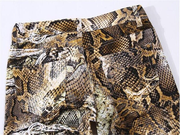 Men's Snake Printed Jeans - TrendSettingFashions 