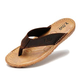 Men's Genuine Leather Flip Flops Up To Size 13 - TrendSettingFashions 