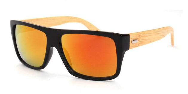 Men's Rectangular Frame Bamboo Glasses In 7 Color Options - TrendSettingFashions 