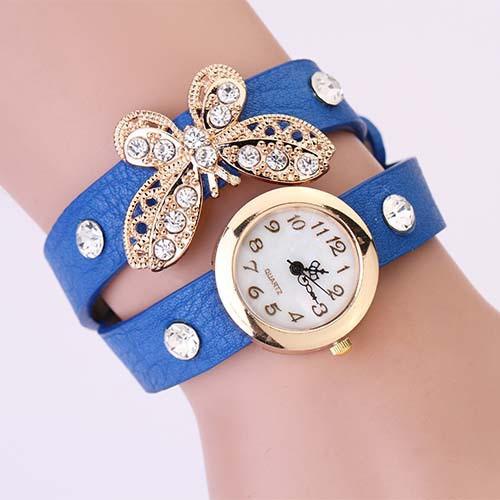 Women's Vintage Leather Auger Butterfly Rivet Watch In 12 Colors! - TrendSettingFashions 