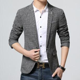 Men's Turn-Down Collar Suit Blazer - TrendSettingFashions 