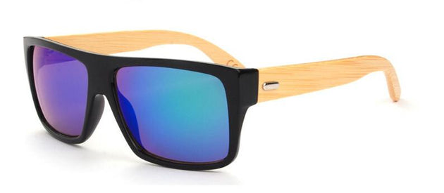 Men's Rectangular Frame Bamboo Glasses In 7 Color Options - TrendSettingFashions 