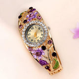 Women's Flower And Branch Glass Watch - TrendSettingFashions 