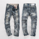 Men's Ripped Light Wash Jeans - TrendSettingFashions 