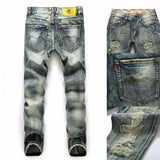 Men's Designer LightWashed Ripped Jeans - TrendSettingFashions 
