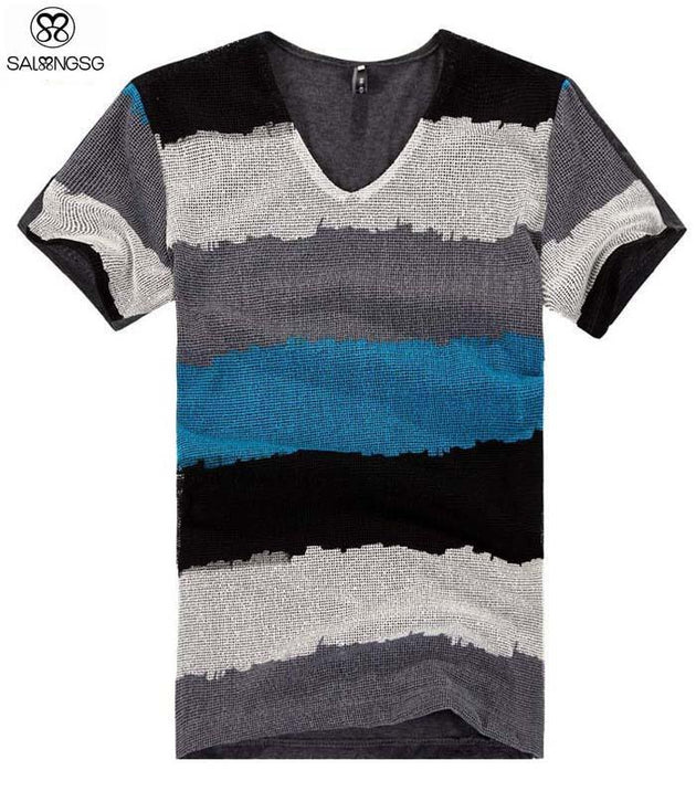 Men's Stripe Design T-Shirt - TrendSettingFashions 