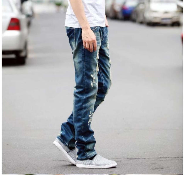 Men's Distressed Hole Jeans - TrendSettingFashions 