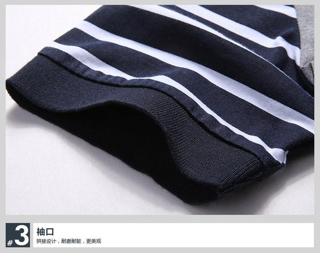 Men's Striped Sleeve Polo - TrendSettingFashions 