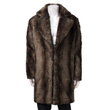 Men's Faux Fur Long Coat 2 Color Options - TrendSettingFashions 