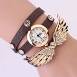 Women's Vintage Leather Strap Angel Wing Watch With 12 Colors! - TrendSettingFashions 