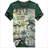 Men's Floral Short Sleeve Round Collar T-Shirt - TrendSettingFashions 