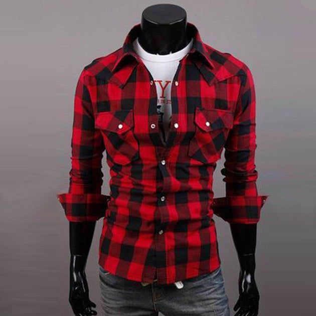 Red and Black Plaid Shirt - TrendSettingFashions 