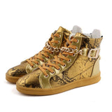 Men's Faux Snake Skin Chain Boots In 3 Colors! - TrendSettingFashions 