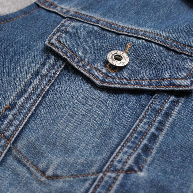 Men's Denim And Fleece Hoodie - TrendSettingFashions 