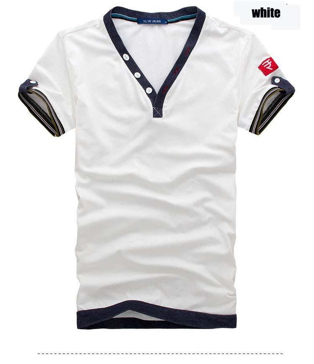 Men's 3 Button V-Neck Tee - TrendSettingFashions 