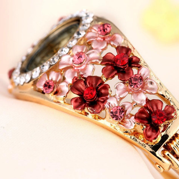 Women's Beautiful Glass Flower Inspired Watch In 5 Colors - TrendSettingFashions 