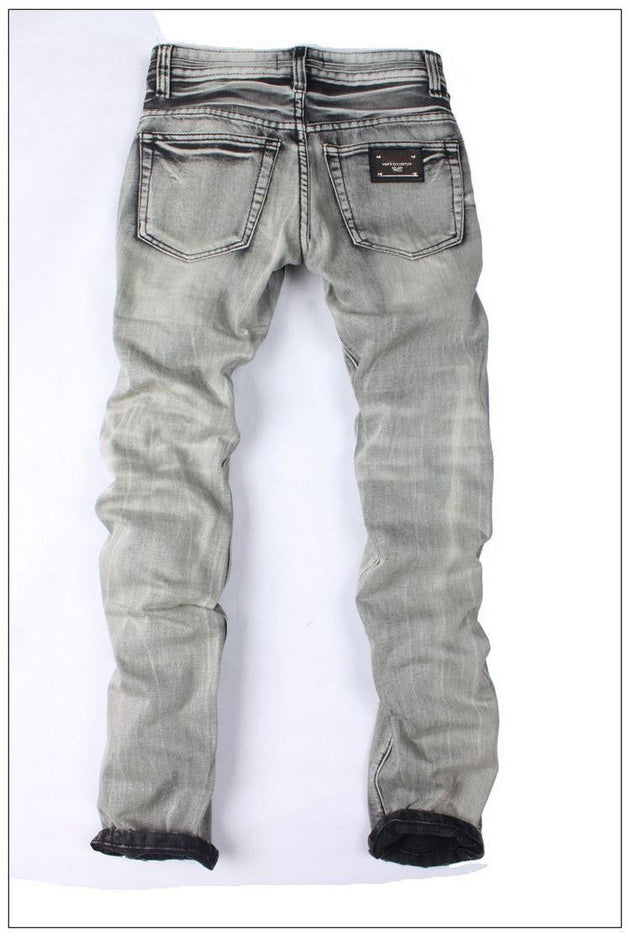 Men's Light Washed Grey Jeans - TrendSettingFashions 