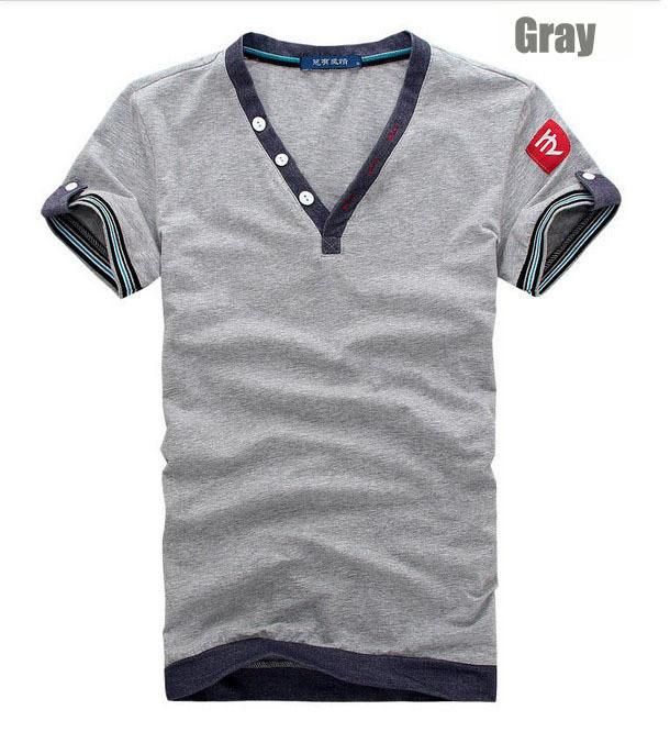 Men's 3 Button V-Neck Tee - TrendSettingFashions 