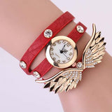 Women's Vintage Leather Strap Angel Wing Watch With 12 Colors! - TrendSettingFashions 