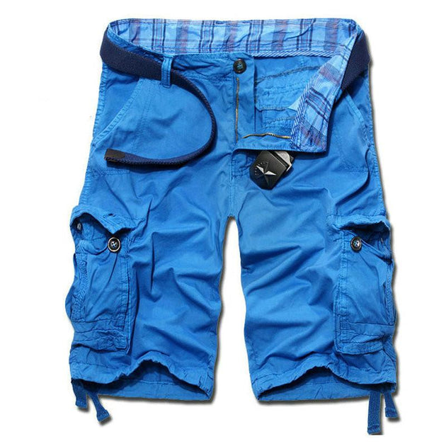 Men's Casual Solid Beach Cargo Shorts - TrendSettingFashions 
