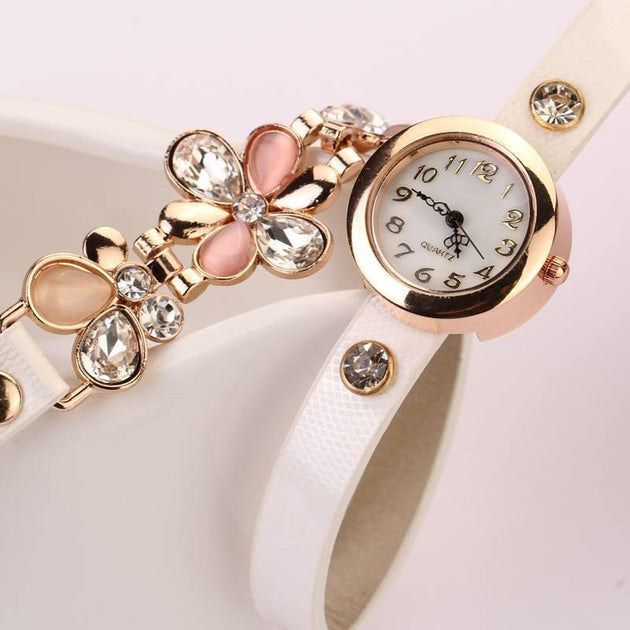 Women's Flower Design Watch With Fashion Design Band In 10 Colors! - TrendSettingFashions 