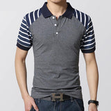 Men's Striped Sleeve Polo - TrendSettingFashions 
