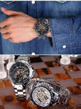 Men's Self Wind Deep Dish Skeleton Watch - TrendSettingFashions 