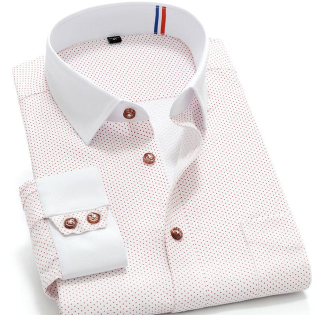 Men's Polka Dot Fashion Dress Shirt - TrendSettingFashions 