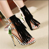 Women's Zebra Fashion Print Heels - TrendSettingFashions 